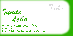 tunde lebo business card